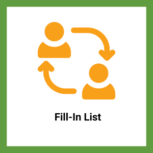 an icon of two people being swapped with "Fill-In List"