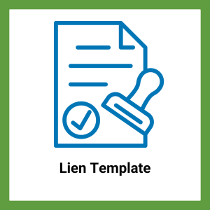 An icon of a sheet of paper being stamped with "Lien Template"